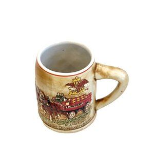 Vntg Rare Ceramarte Champion Clydesdales CS19 Budweiser Holiday Stein 5" Mug